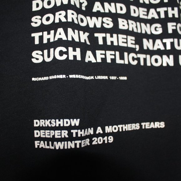 RICK OWENS DRKSHDW POEM PRINT LEVEL TEE SHIRT FW19 - Picture 5 of 6